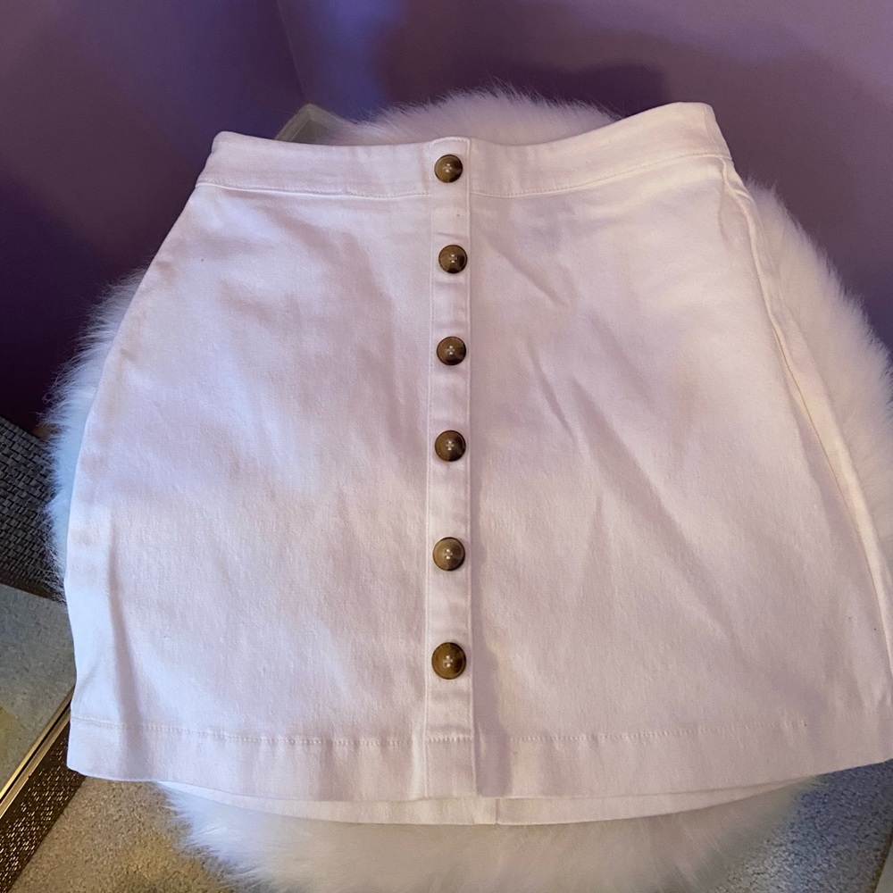 Forever 21 Button Up White Skirt